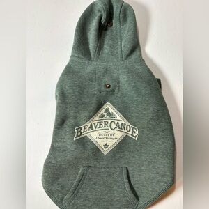 Beaver Canoe Green Hooded Dog Sweatshirt